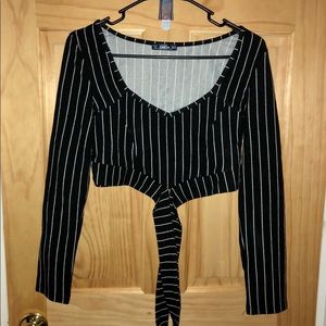 Long Sleeve Crop Top w/ Wrap Around